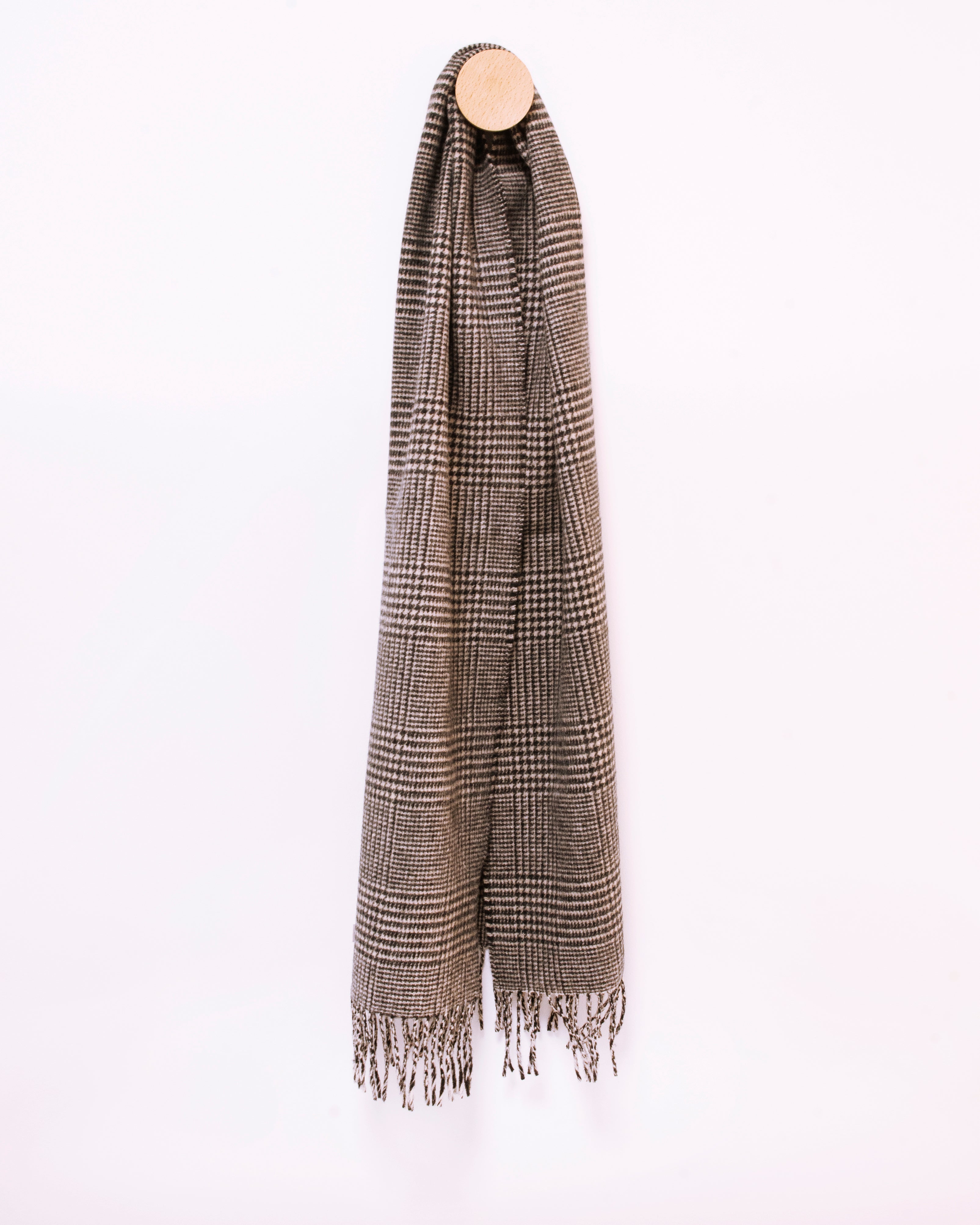 szalik z wełny jagnięcej krata glencheck 30x150cm