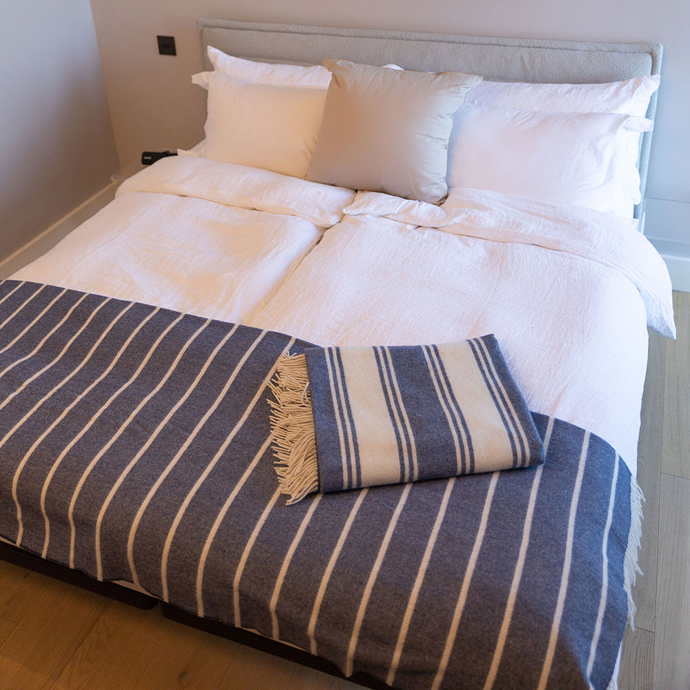 Koc z wełny merino irlandzki granit