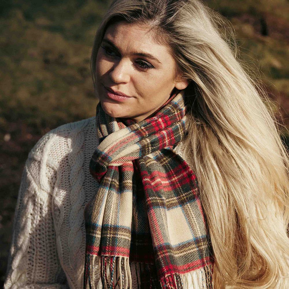 Szalik z wełny jagnięcej Antique Dress Stewart tartan