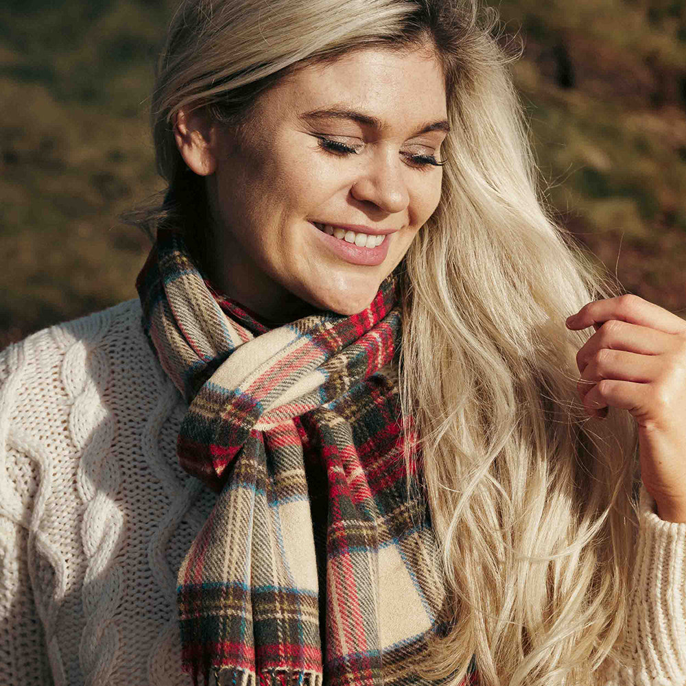 Szalik z wełny jagnięcej Antique Dress Stewart tartan