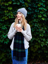 Szalik z wełny jagnięcej z tartanem Navy Green