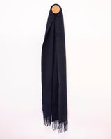 granatowy wełniany szal unisex 30x180cm