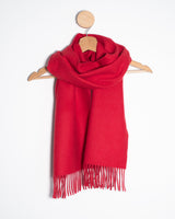 Czerwony szalik z wełny jagnięcej