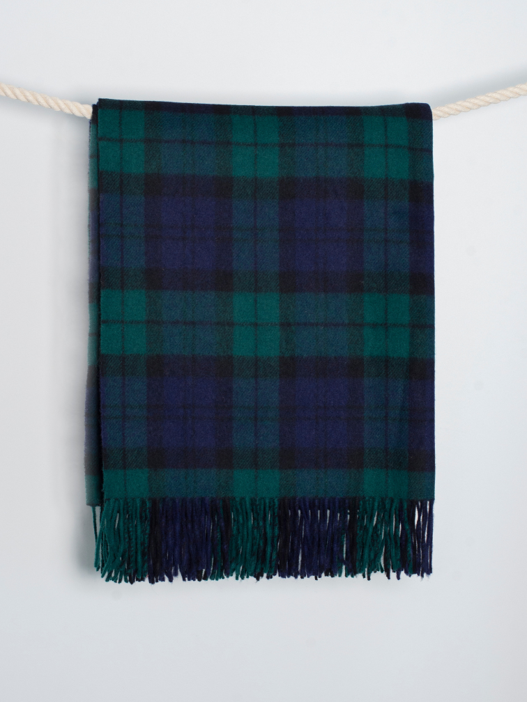 Koc z wełny jagnięcej Black Watch Tartan