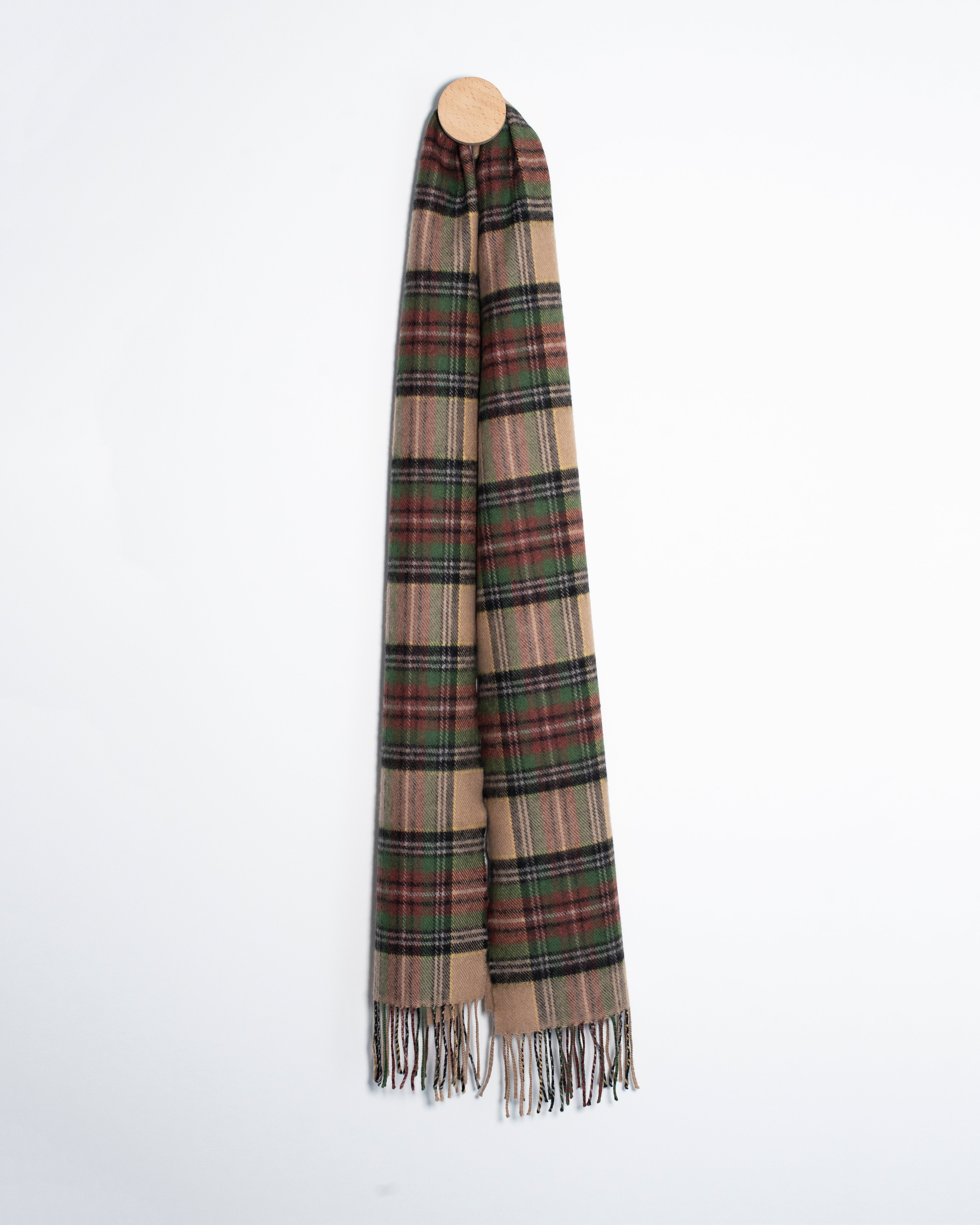 Irlandzki wełniany szalik z wełny merino w kratkę