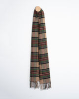 Irlandzki wełniany szalik z wełny merino w kratkę