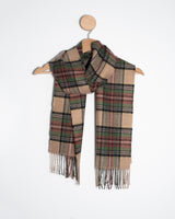Szalik z wełny merino w kratę – leśna polana