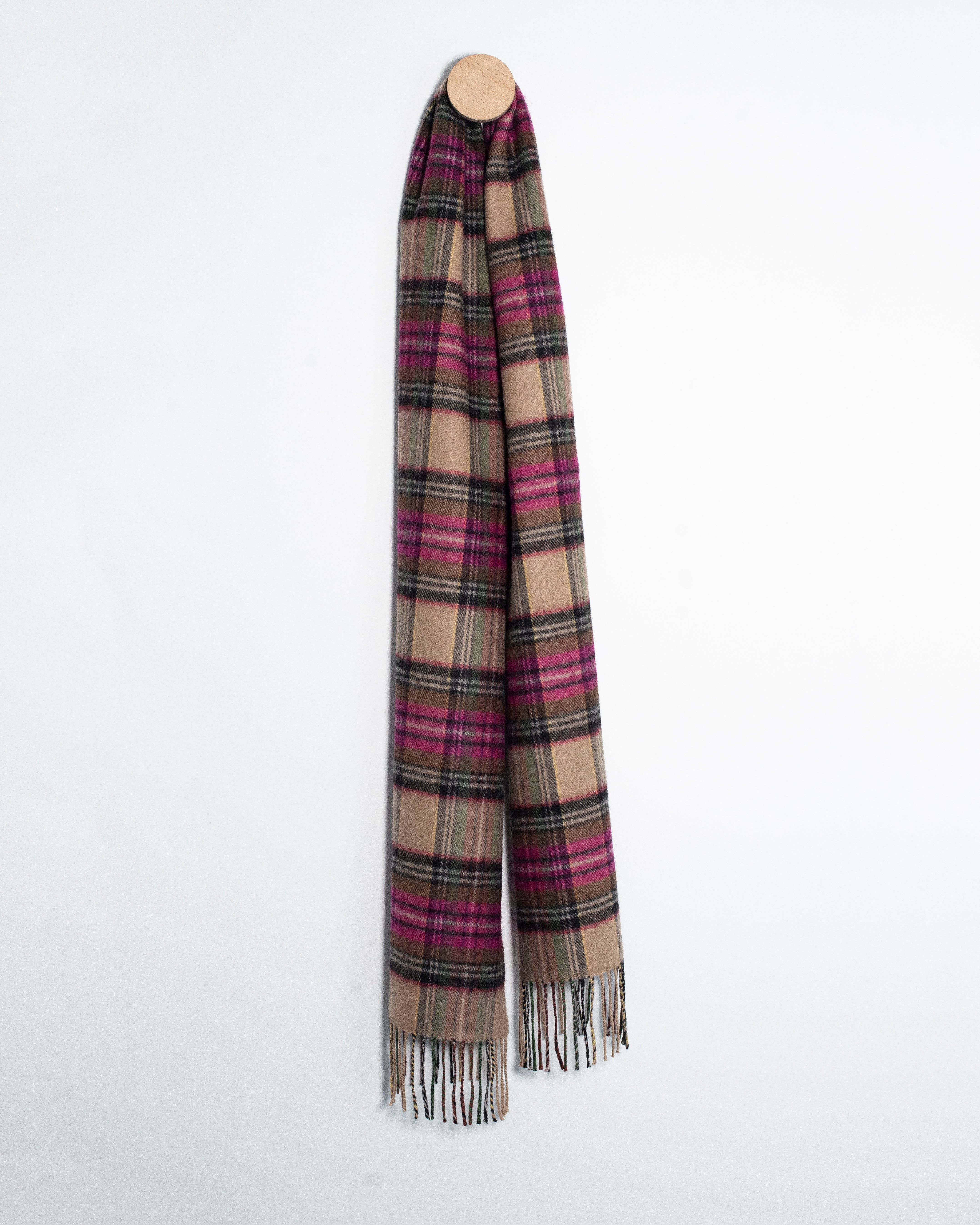 Szalik z wełny merino w kratkę - jesienna harmonia