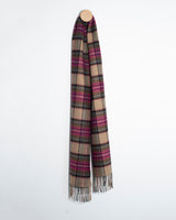 Szalik z wełny merino w kratkę - jesienna harmonia