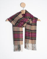 Szalik z wełny merino w kratkę - jesienna harmonia