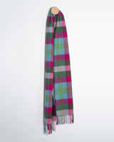 Szalik z wełny merino w kratkę - mozaika