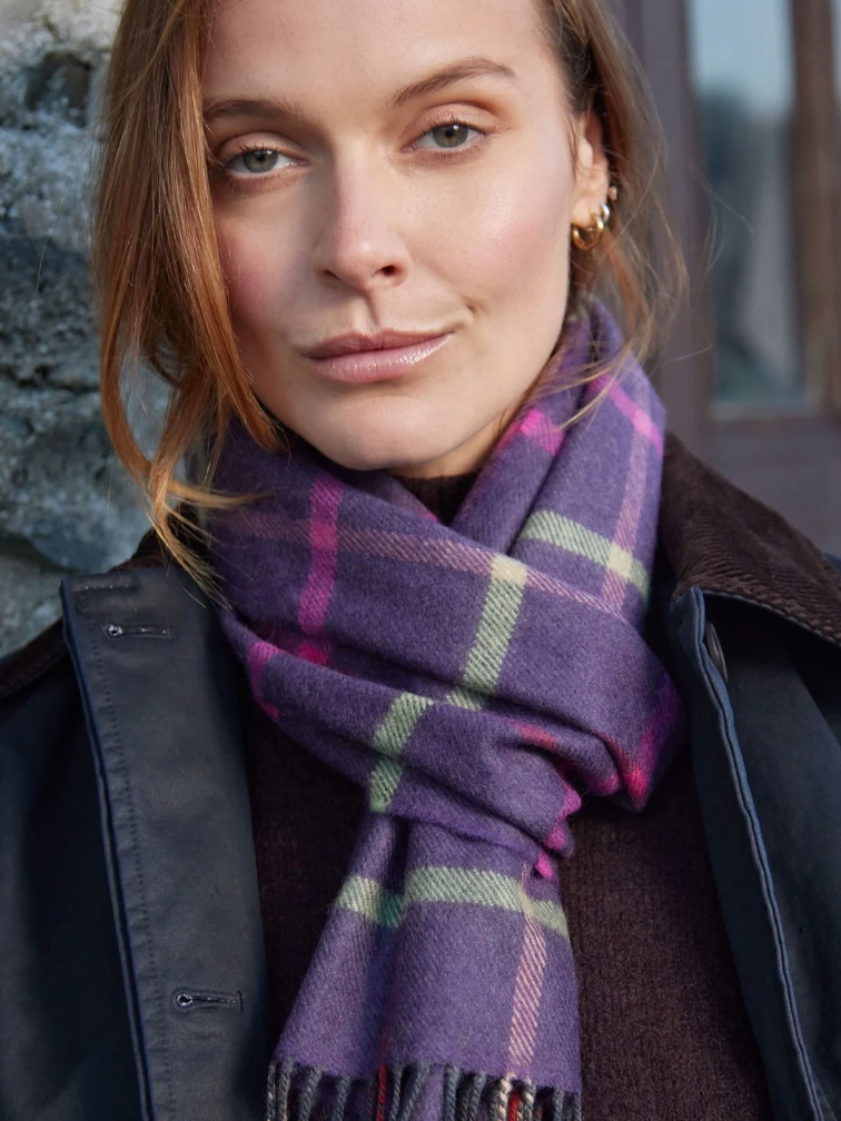 Szalik z wełny merino - Highland Heather