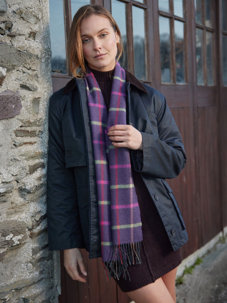 Szalik z wełny merino - Highland Heather