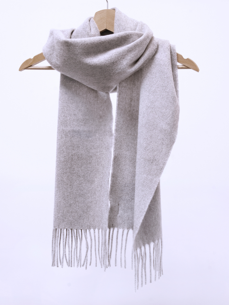 Szalik kaszmirowy jednobarwny jasno szary