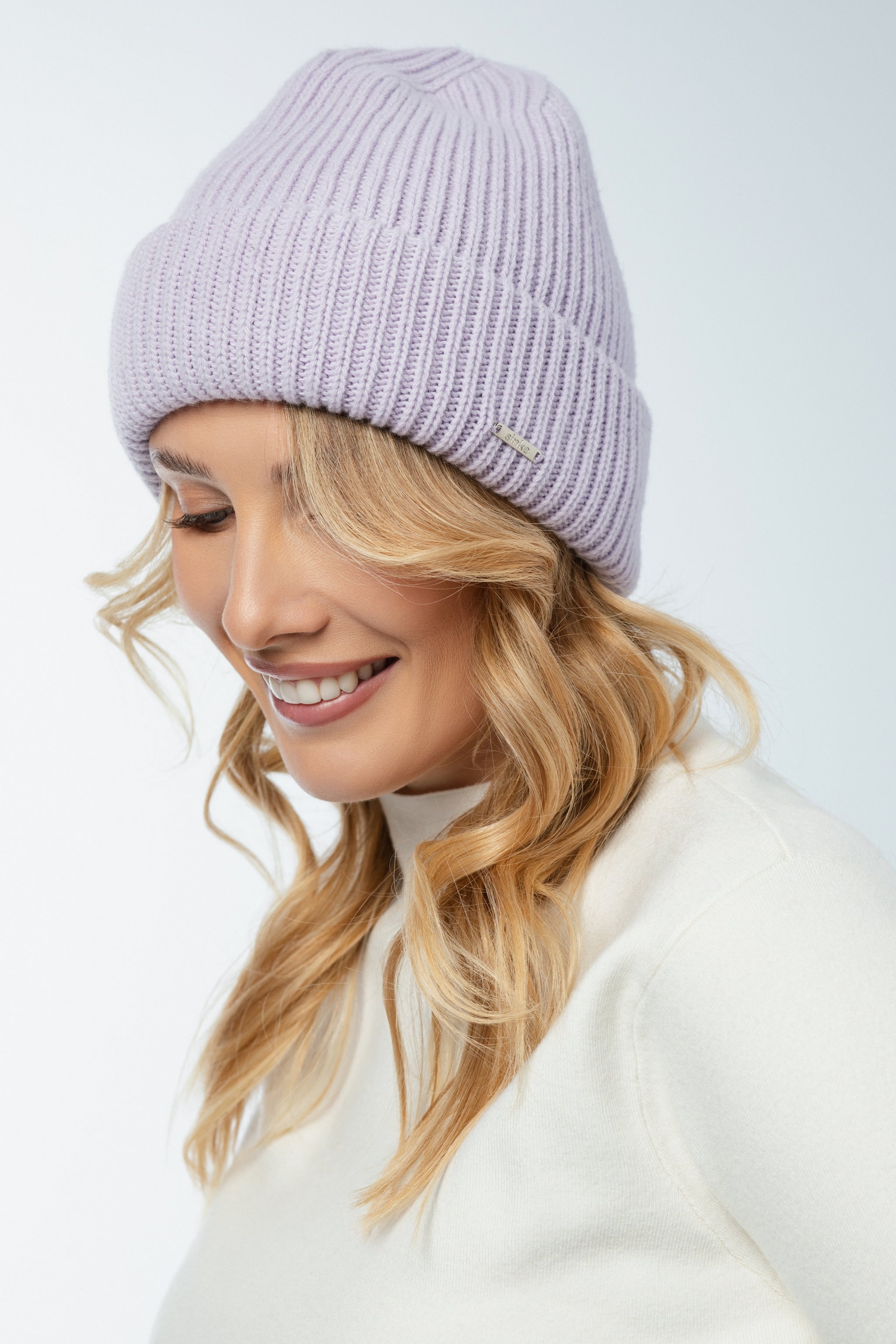 Czapka zimowa damska lawendowa