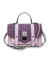 Torebka z Harris Tweedu i skóry ekologicznej w kolorze lawendowym