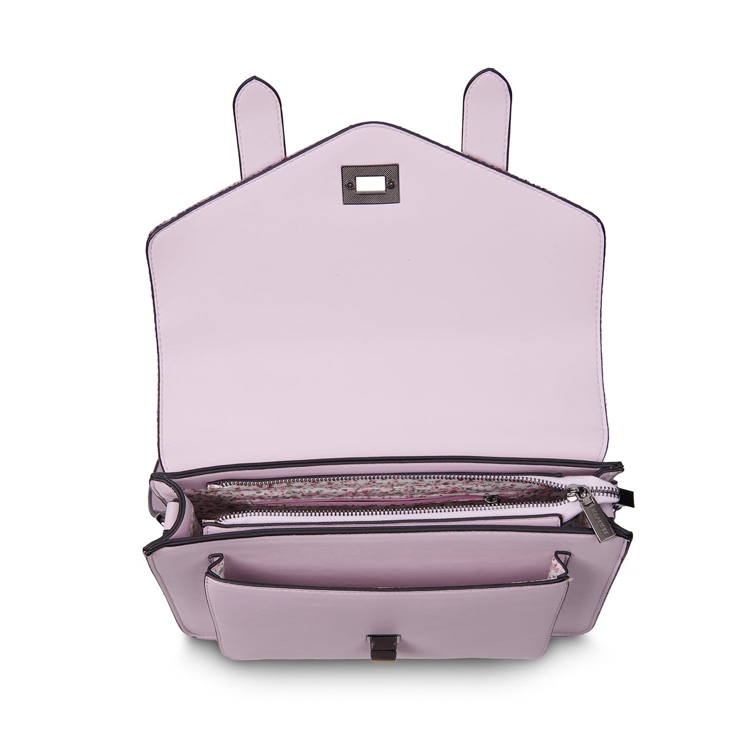 Torebka z Harris Tweedu i skóry ekologicznej w kolorze lawendowym