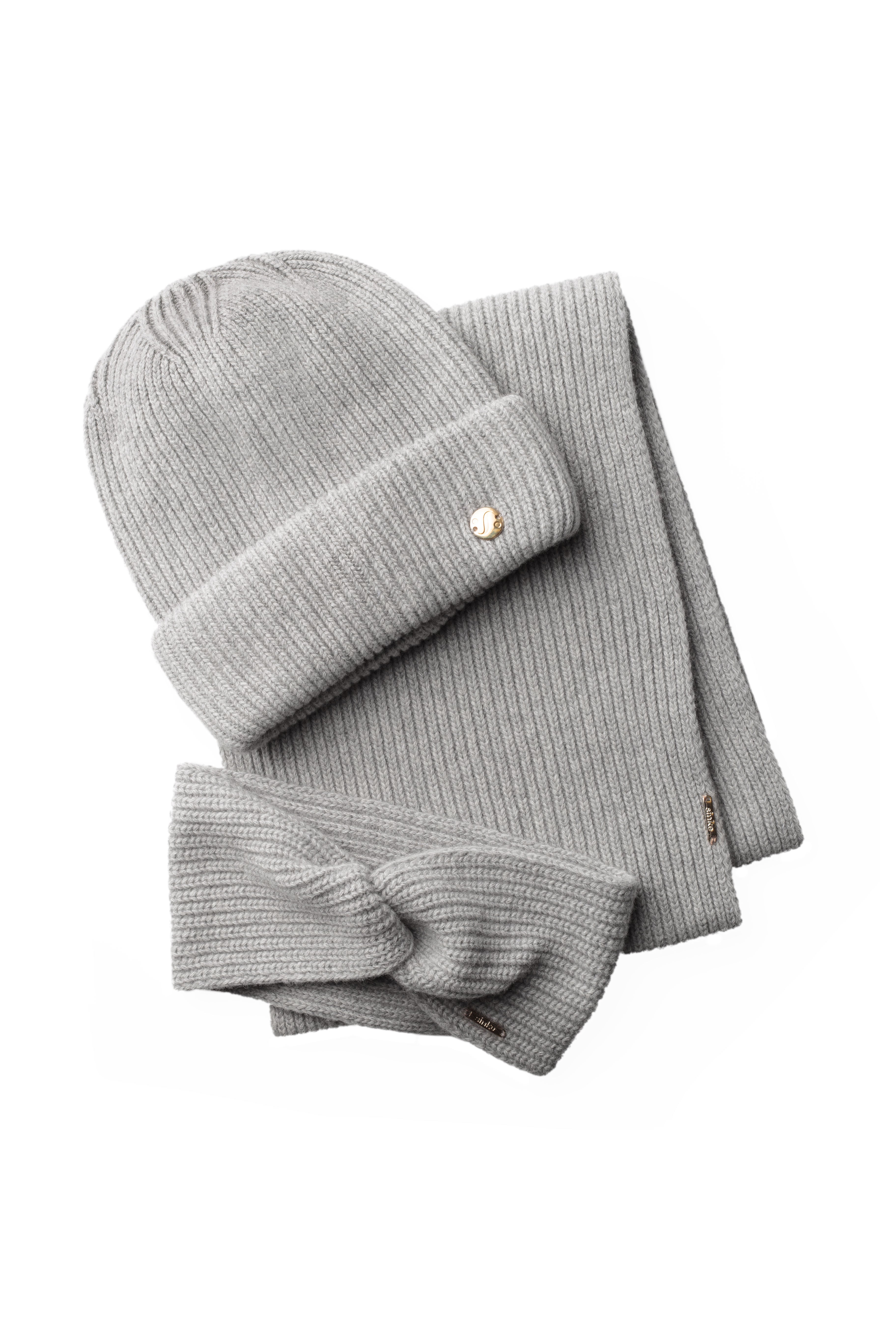 Komin z wełny merino - szary