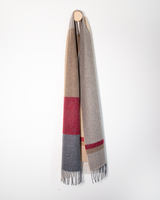 Szalik z wełny jagnięcej - Cranberry & Camel
