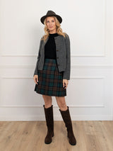 Krótka wełniana spódnica typu kilt w kratę – tartan Brown Watch