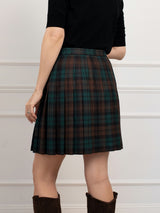Krótka wełniana spódnica typu kilt w kratę – tartan Brown Watch