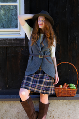 Krótka wełniana spódnica typu kilt w kratę – tartan Dalnessie