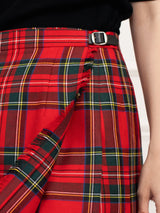 Krótka wełniana spódnica typu kilt w kratę – tartan Royal Stewart