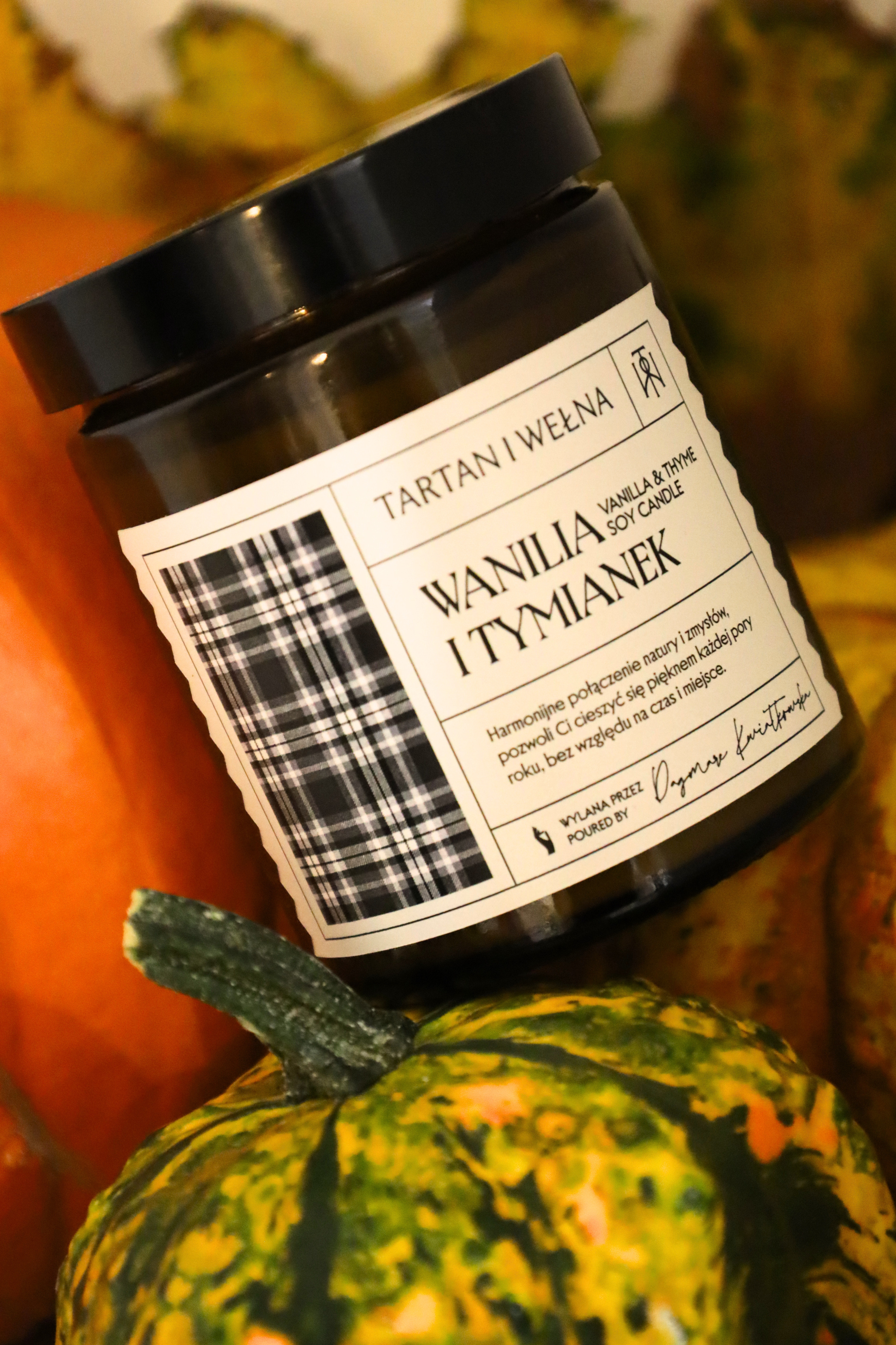 Świeca sojowa zapachowa Wanilia i Tymianek - 120g