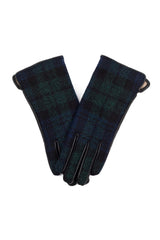 Skórzane rękawiczki damskie w tartan Black Watch
