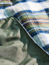 Wodoodporny koc piknikowy z wełny owczej z tartanem Muted Blue Dress Stewart