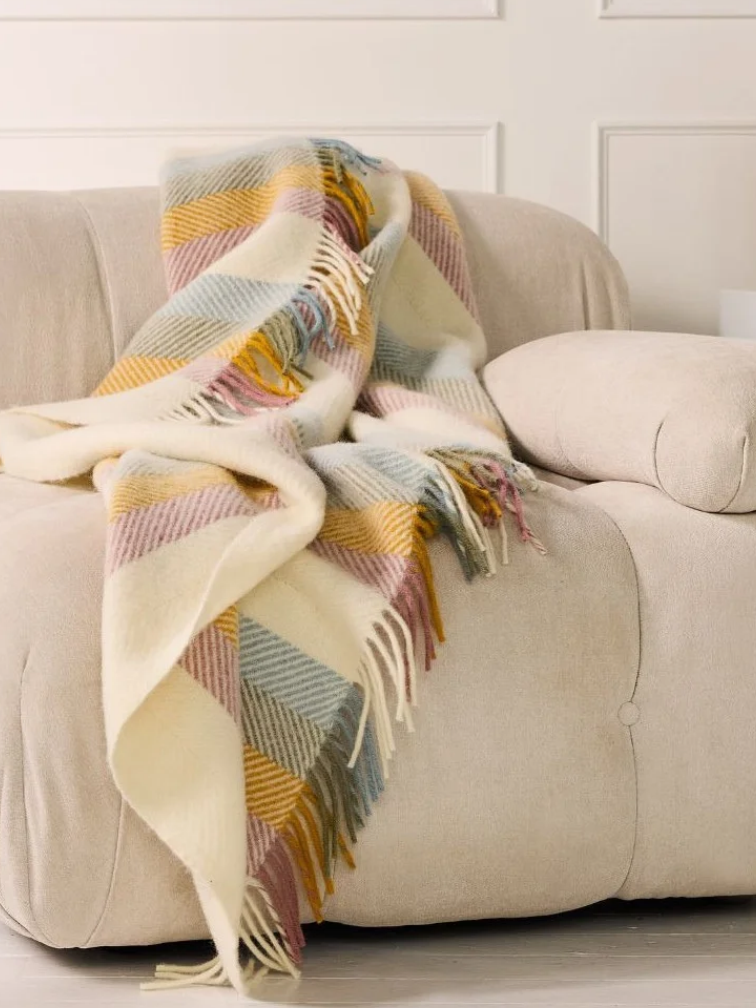Koc wełniany w paski - Stripe Primrose