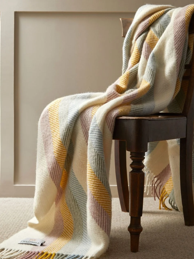Koc wełniany w paski - Stripe Primrose
