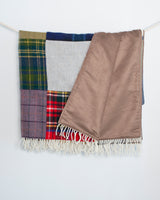 Duży patchworkowy koc z wełny owczej