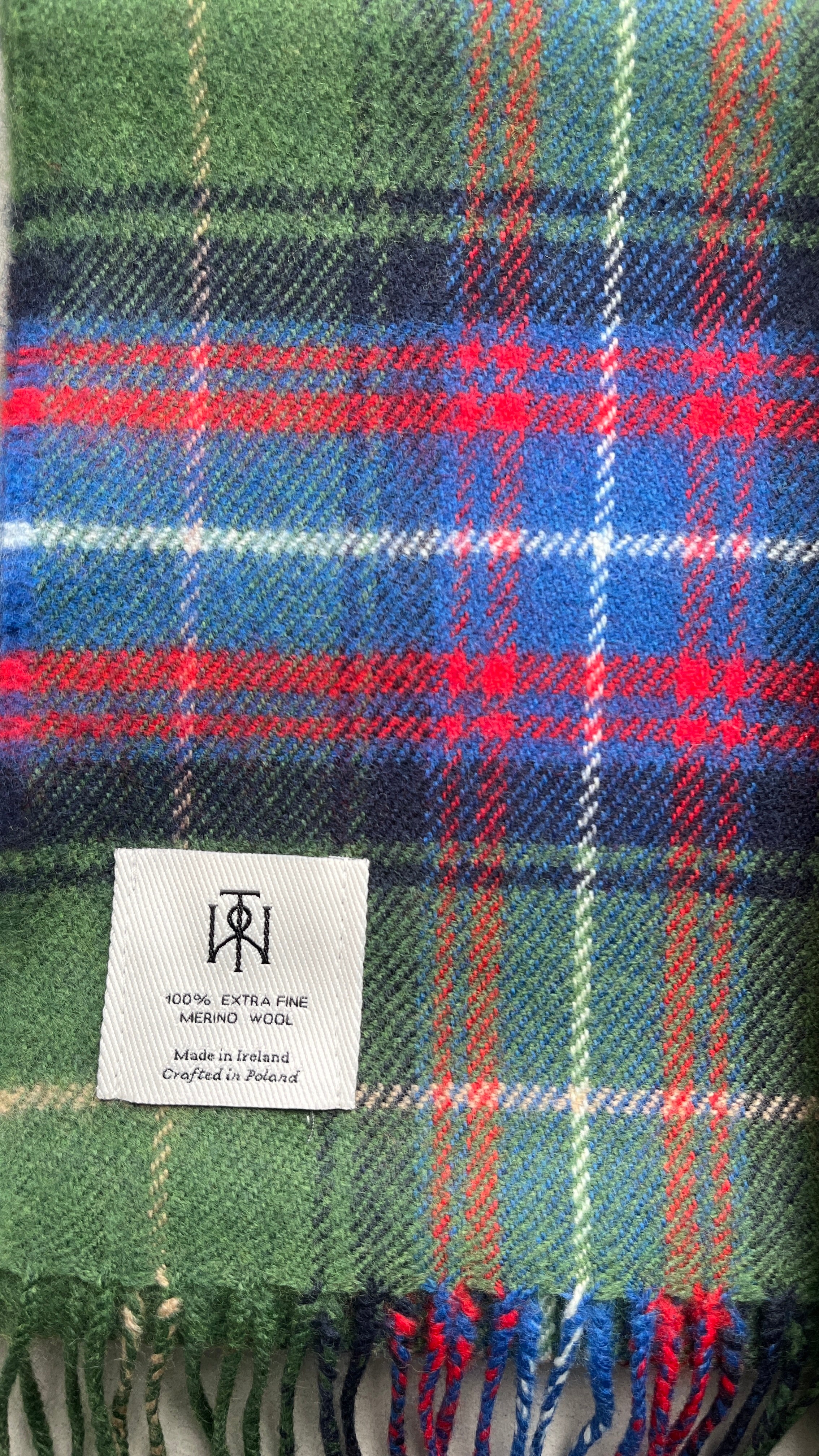 Szalik z wełny merino - Wojtek tartan