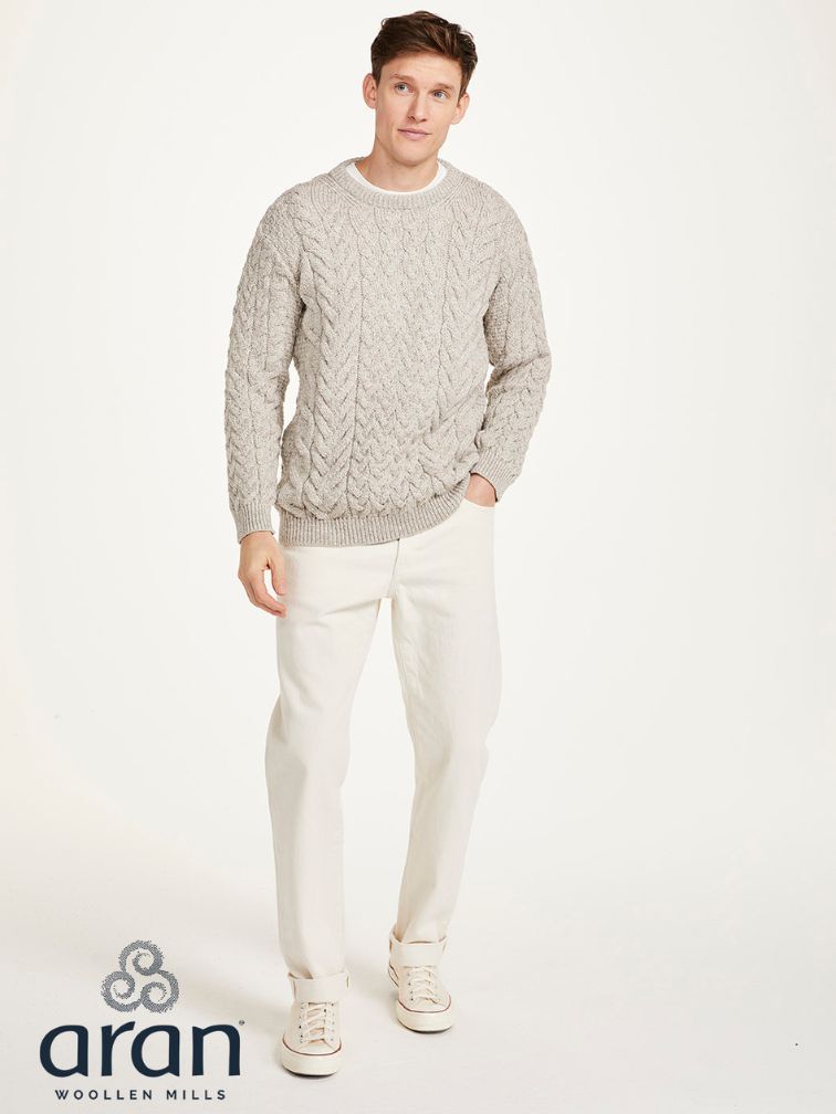 beżowy sweter z wełny merino unisex