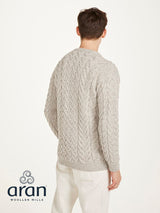 beżowy gruby sweter z wełny merino unisex