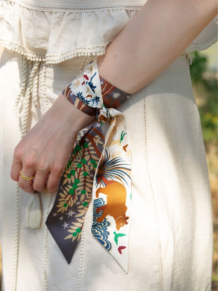 opaska jedwabna w stylu boho