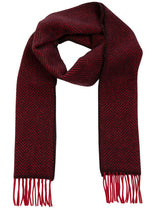 bordowy szalik w jodełkę unisex