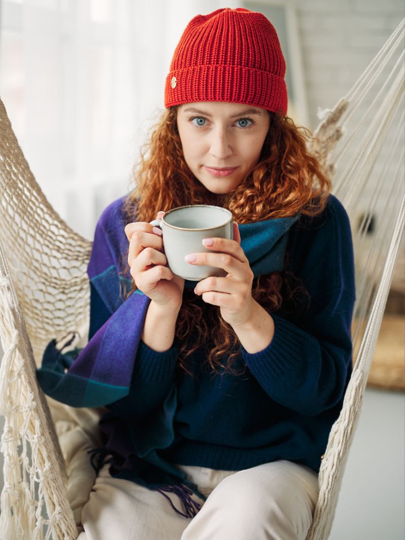 pomarańczowa czapka beanie