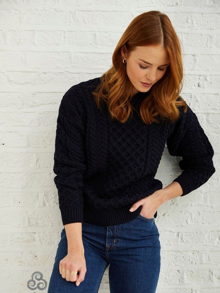 klasyczny granatowy sweter merino unisex