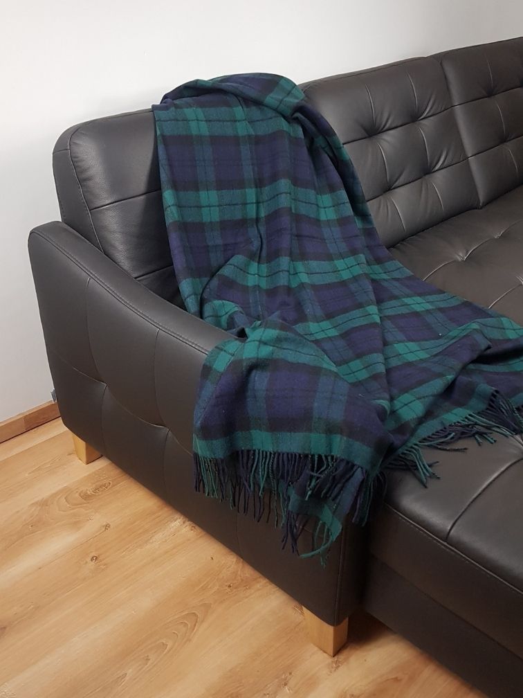 Koc z wełny jagnięcej Black Watch Tartan
