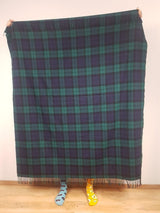 Koc z wełny jagnięcej Black Watch Tartan