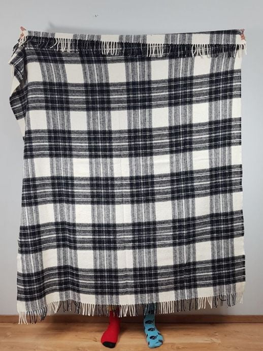 Koc wełniany z tartanem Grey Dress Stewart