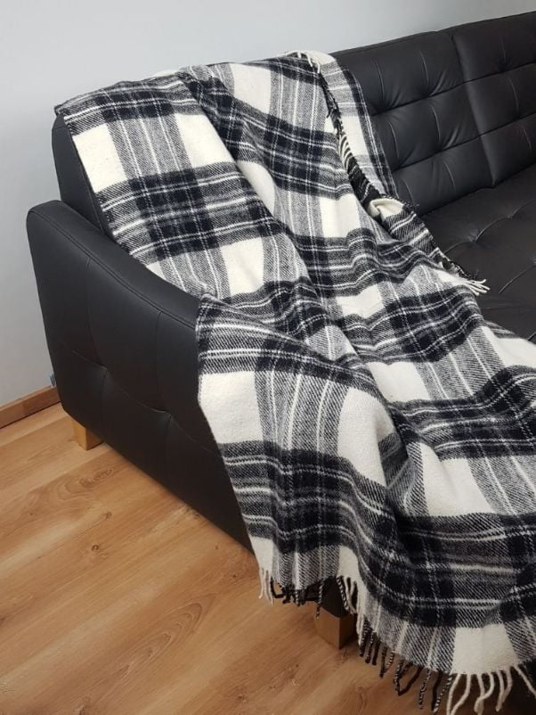 Koc wełniany z tartanem Grey Dress Stewart