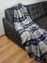 Koc wełniany z tartanem Navy Bannockbane