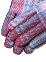 rękawiczki damskie różowy tartan