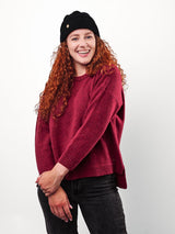 sweter wełniany damski bordowy