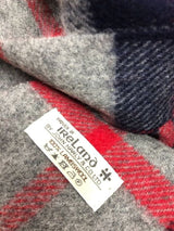 Krótki szalik z wełny jagnięcej Grey Navy Red