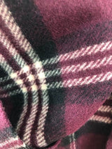 Krótki szalik z wełny jagnięcej Maroon Black Check