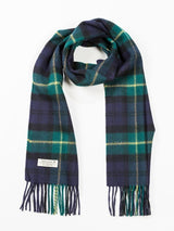 Szalik z wełny jagnięcej z tartanem Navy Green